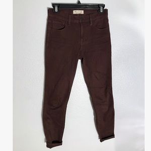 MADEWELL high-rise skinny jean maroon size 25